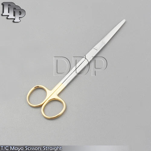 1 T/C Mayo Stille Round Blade Scissors 6" Straight W/ Tungsten Carbide Inserts