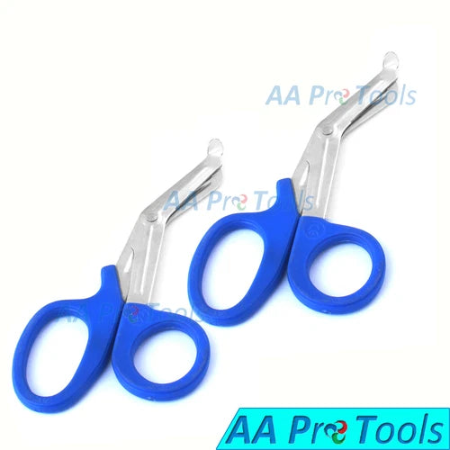 2 New Pairs 7 1/2" Emt Bandage Scissors Trauma Shears 7.5" Blue Utility Bandage