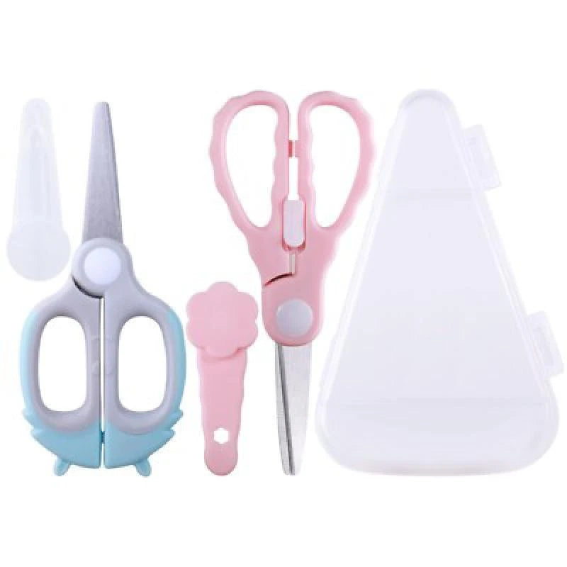 2Pcs Portable Baby Food Scissors Kicthen Shears With Safety Lock Storage Case