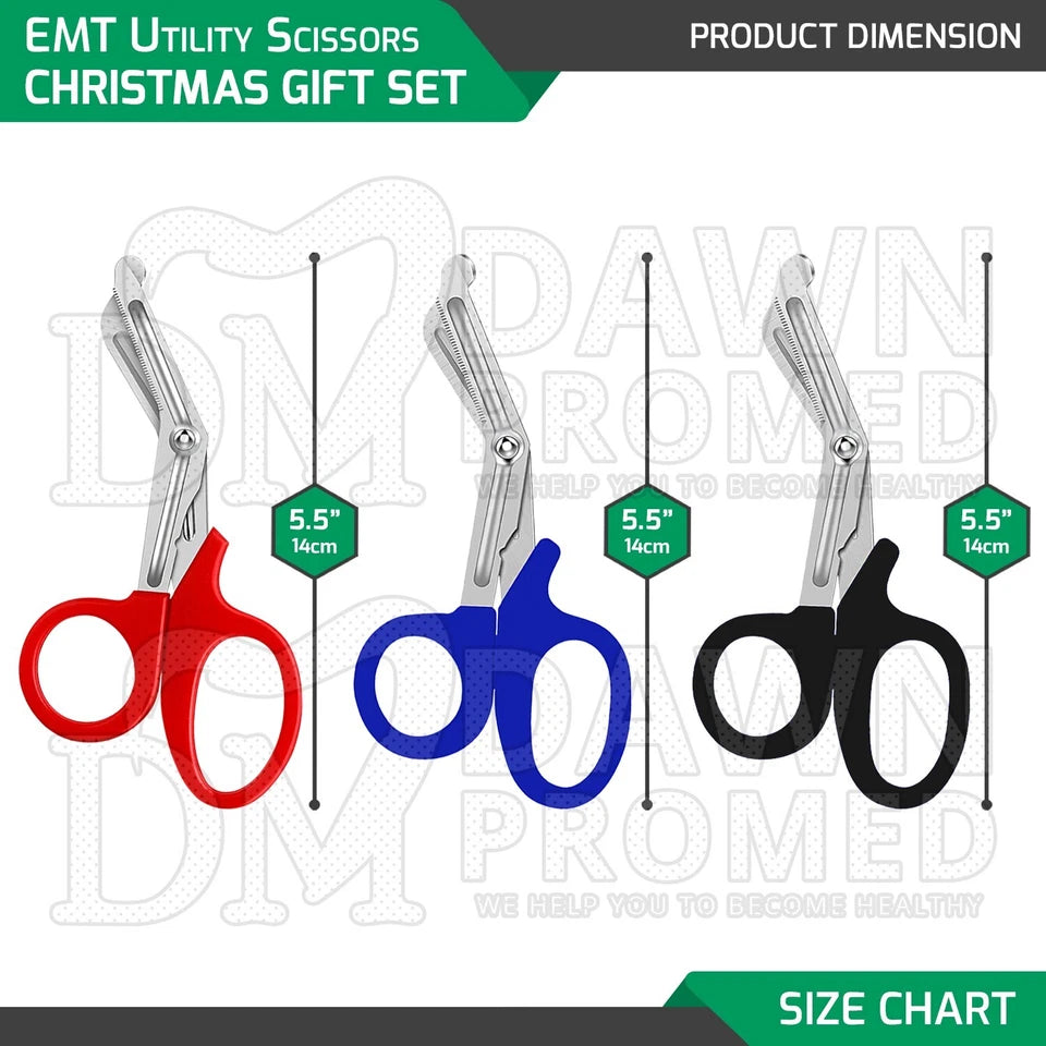 3 Pcs Christmas Gift For Nursing Emt Utility Scissors 5.5" Ems Bandage Shears