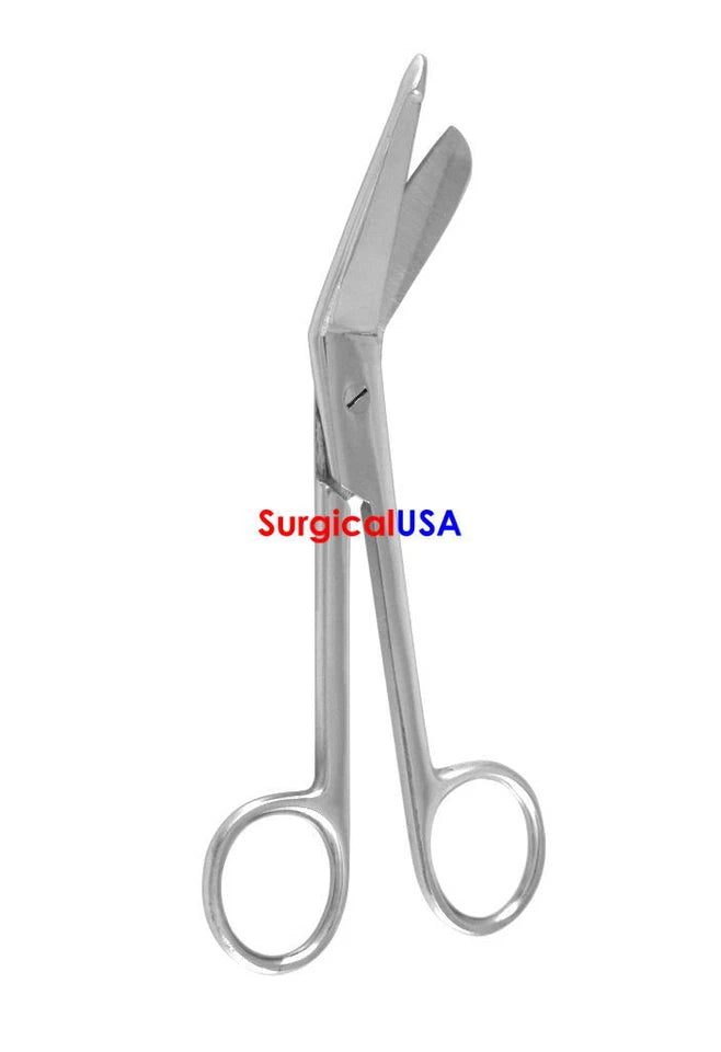 12Pcs Lister Bandage Scissors 3.5" Angled Blade With Safety Probe Ring Handle