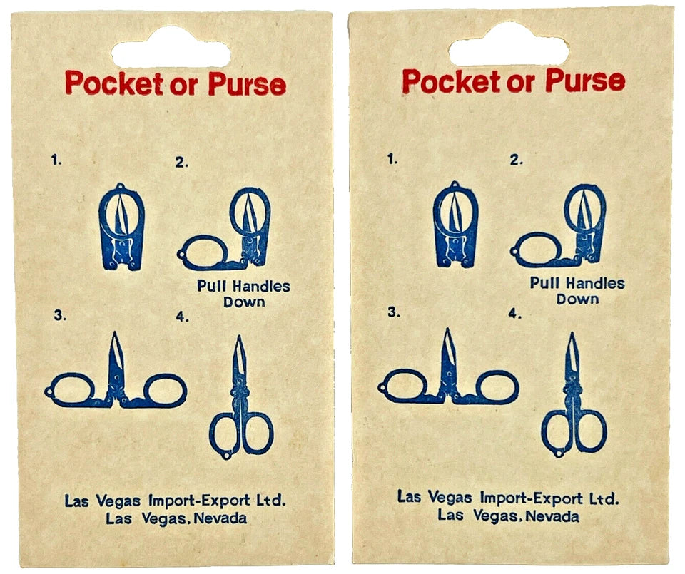 2-Pack Portable Folding Scissors - 3.5" - Metal Sharp Durable Travel Crafts Mini