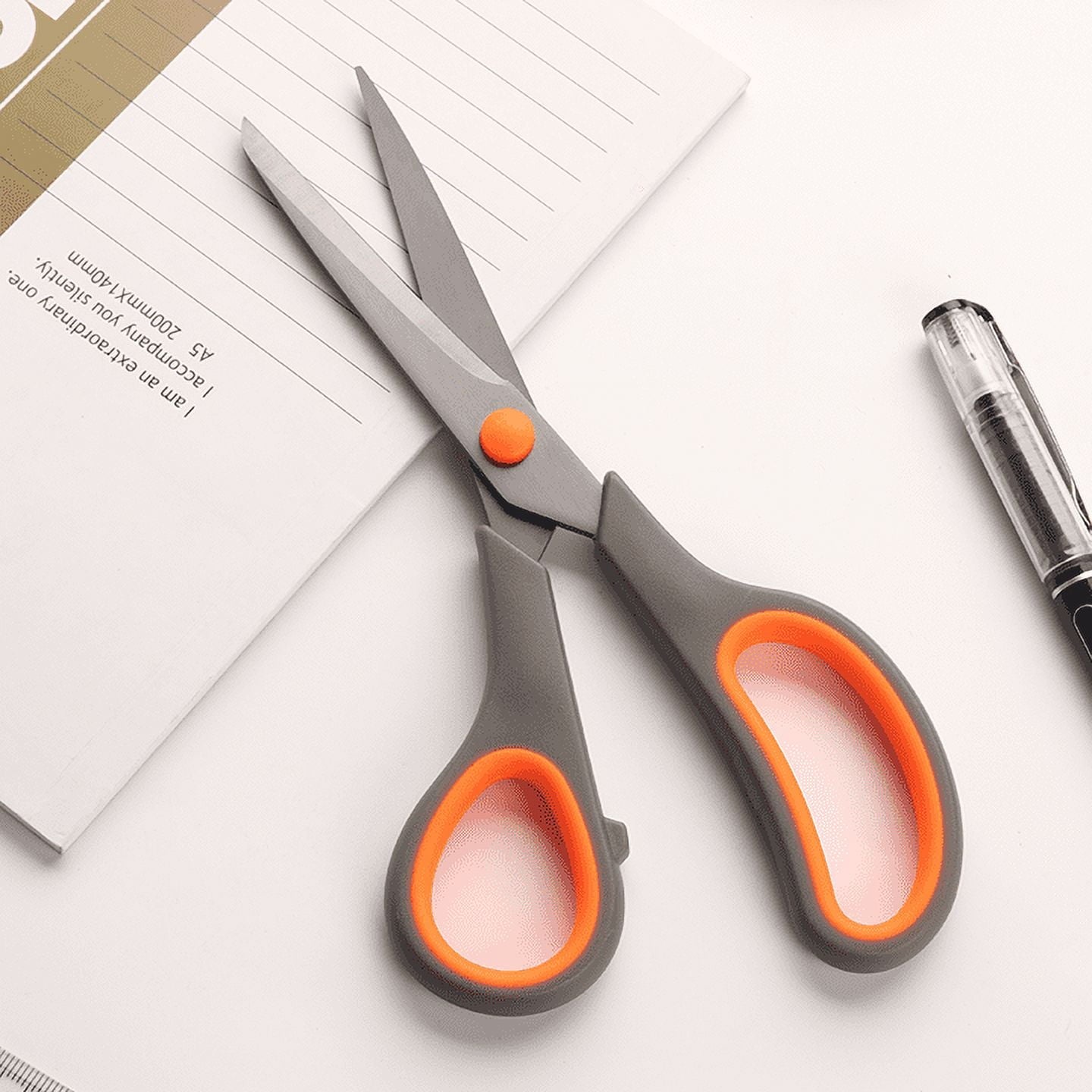 JEEXI 8" Titanium Non-Stick Multipurpose Scissors, Extra Sharp Stainless Steel Blades, Soft Grip Handle, Heavy Duty for Office, Craft, and Home Use, DIY (3 Pack)