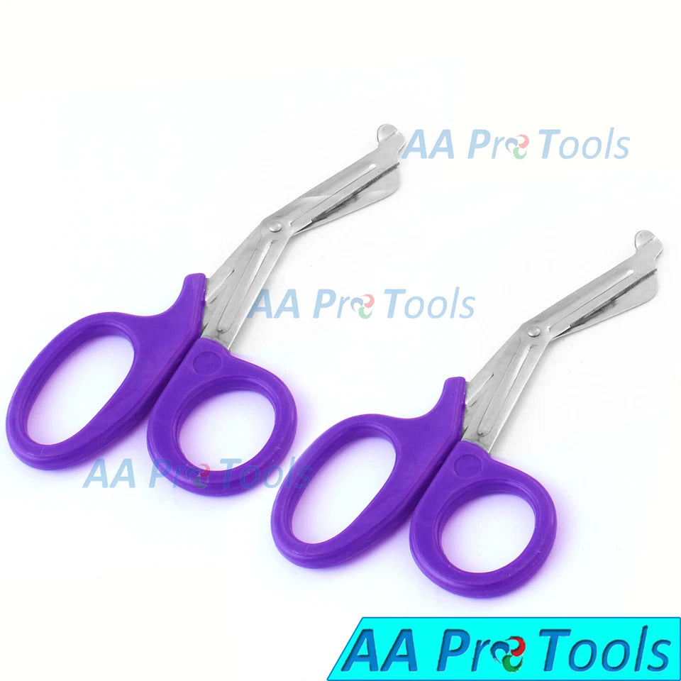 2 New Pairs 7 1/2" Emt Bandage Scissors Trauma Shear 7.5" Purple Utility Shears
