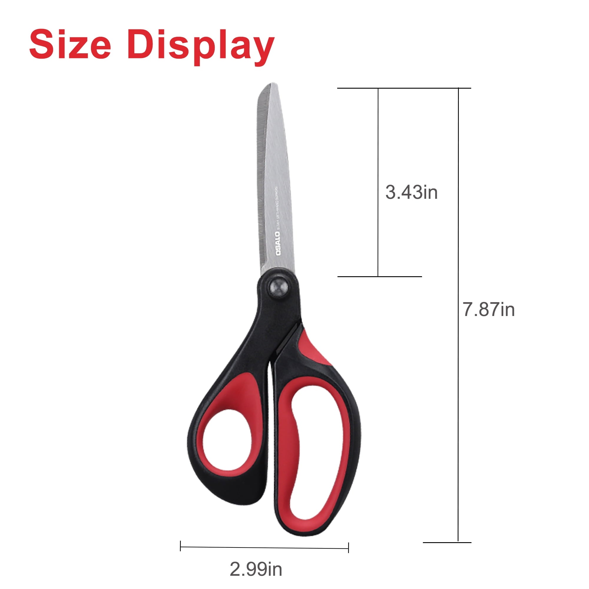 OSALO Scissors Office Left Handed Craft Paper 8.3 inches Blunt Tip Scissors 4 Pack