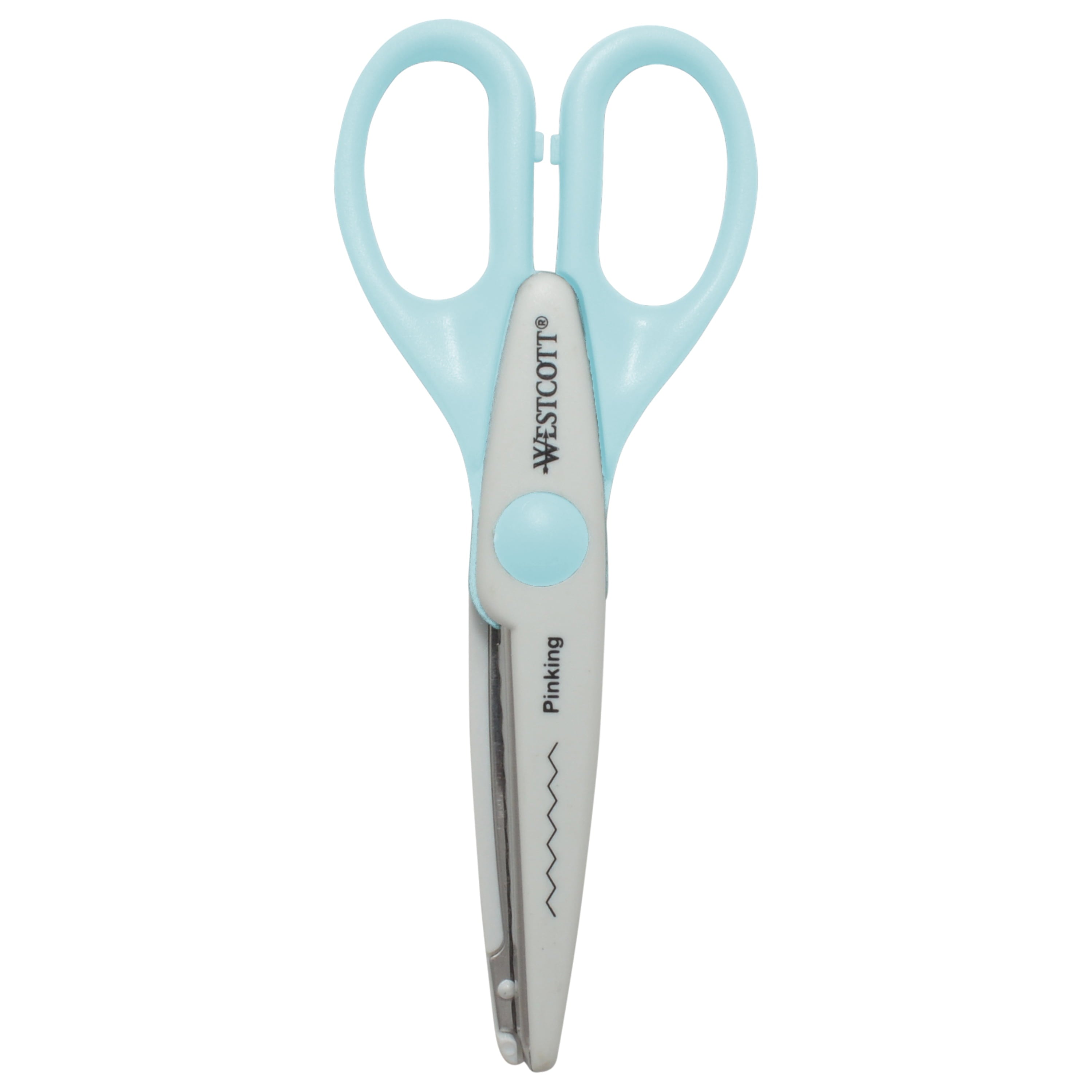 Westcott Crafting Scissors, Paper Edging, 6", Majestic/Pinking Patterns, for Craft, Blue/White, 2-Pack