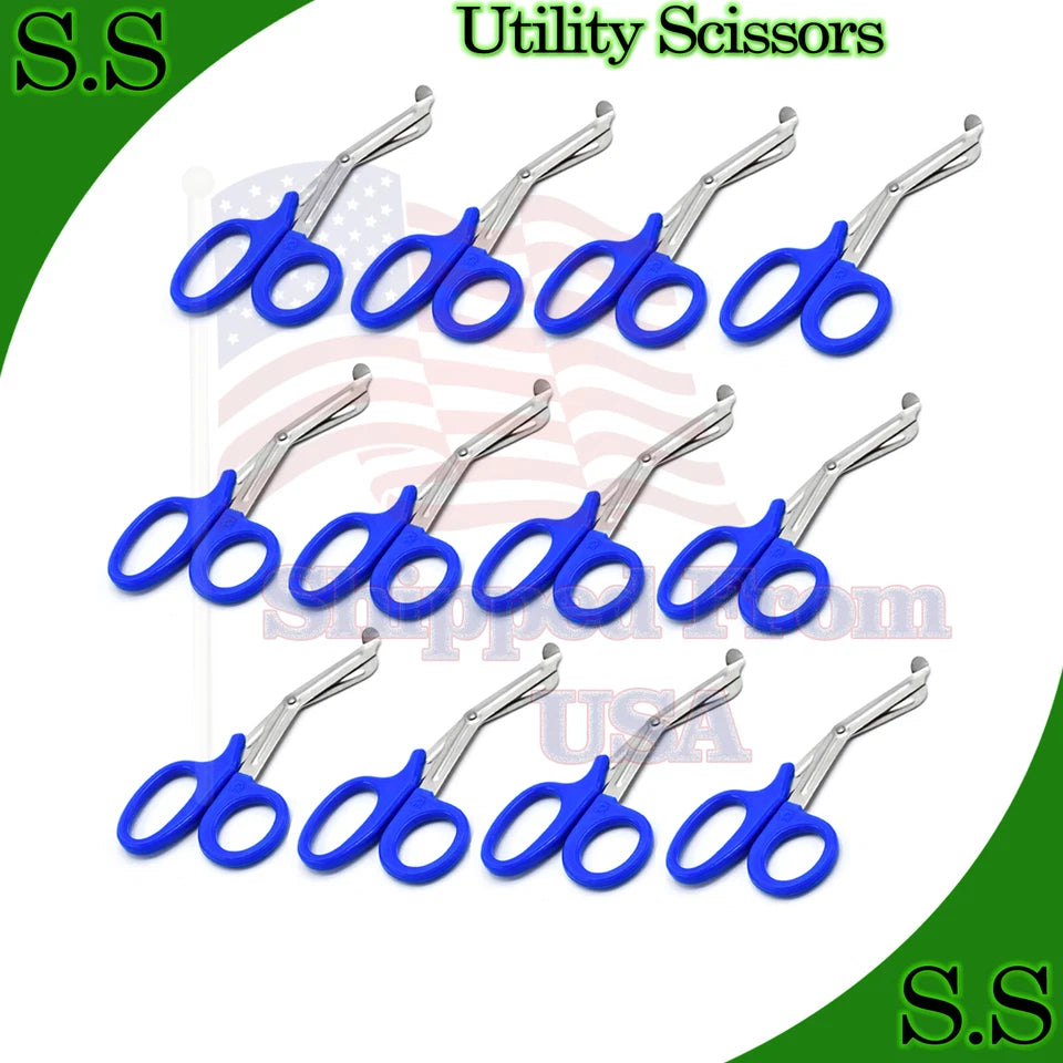 12 Pieces Emt Utility Scissors Shears 7.5" Blue Colored New Brand