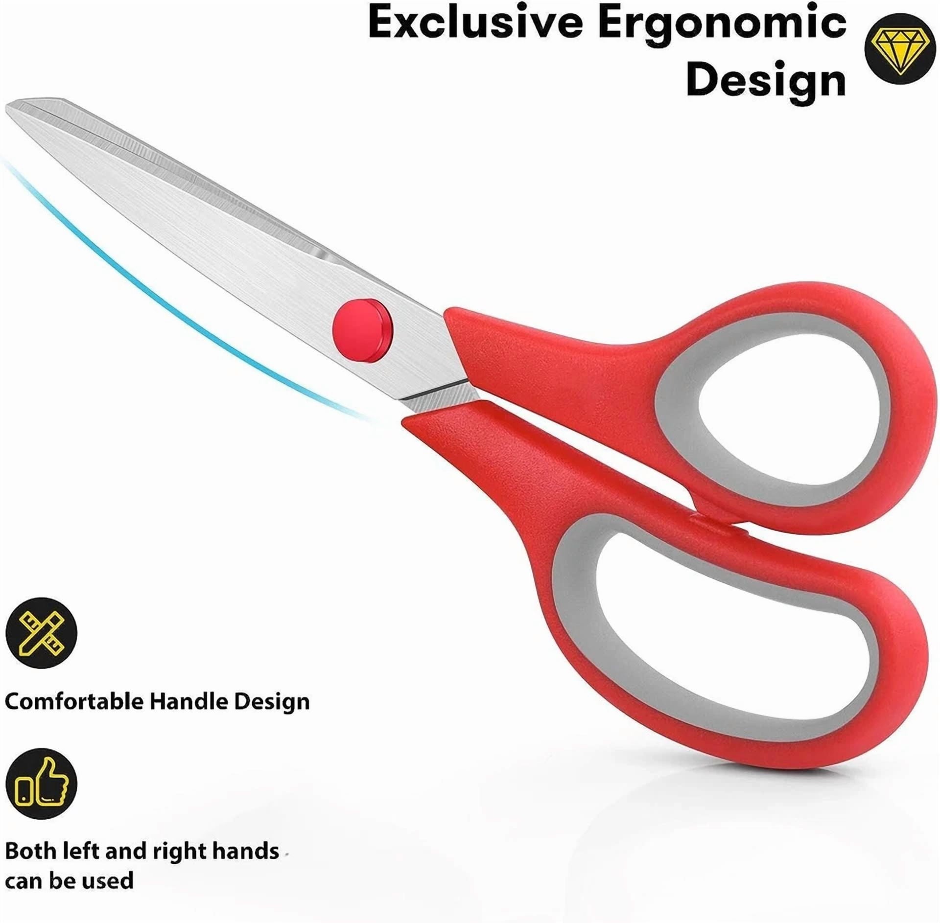 3Pcs 8-Inch Multipurpose Scissors Comfortable Grip - Ultra Sharp Blades