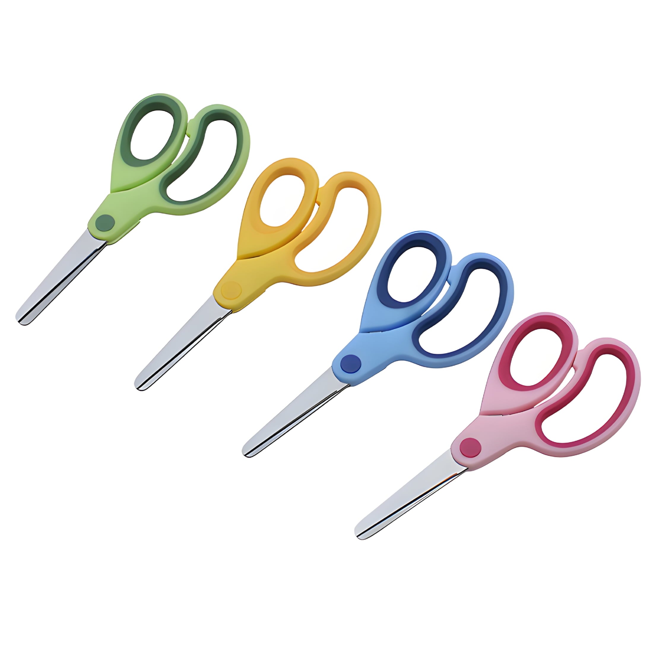CCOCC Scissors for Office,Polished Stainless Steel Blades,Comfortable Grip Handles,Safety Round Tip Design,Blue