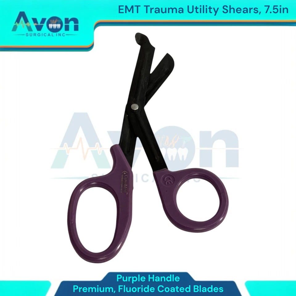 Purple Handle Emt Utility Trauma Scissors 7.5In, Fluoride-Coated, Serrated (1Ea)
