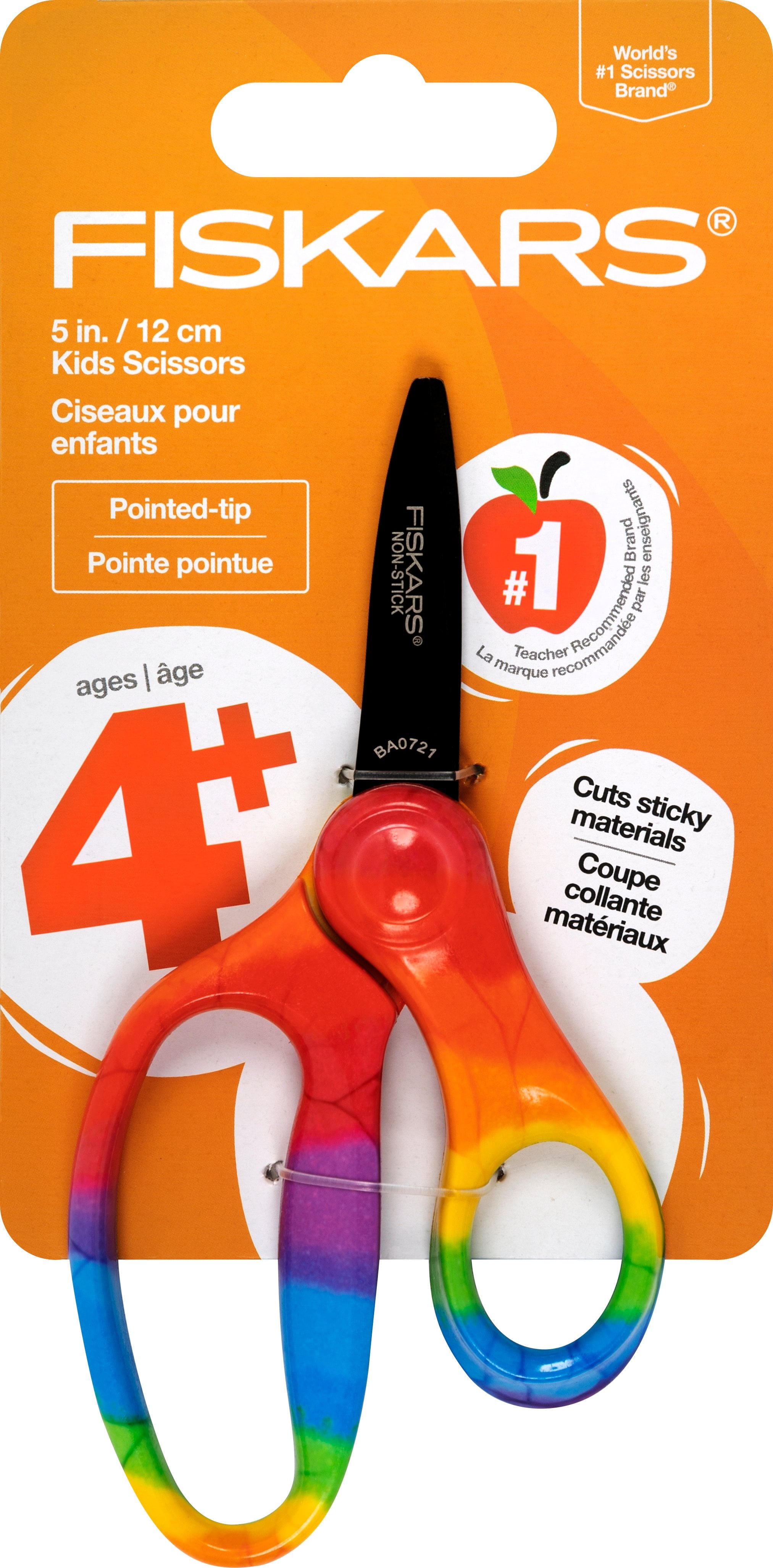Fiskars 5" Pointed Kids Scissor Ages 4-7, Rainbow