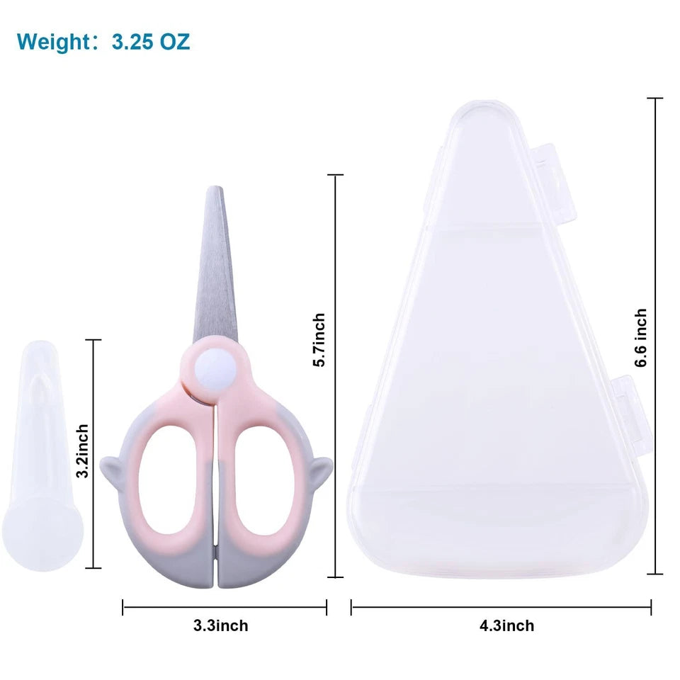 2Pcs Portable Baby Food Scissors With Safety Lock And Storage Case,Kicthen Shear