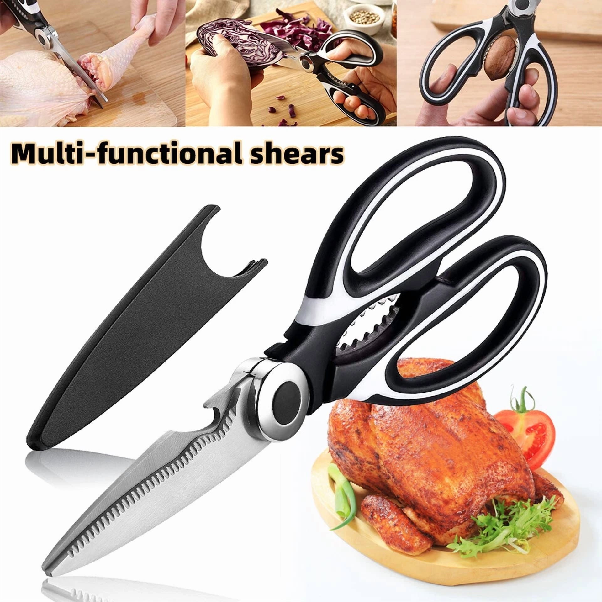 Kitchen Shears Stainless Steel Heavy Duty Scissors Meat Fish Chicken Bone Tool