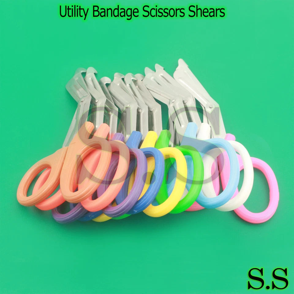 Utility Scissors 7.25" Multi-Purpose Diy Emt Ems Bandage Shears Set Of 12