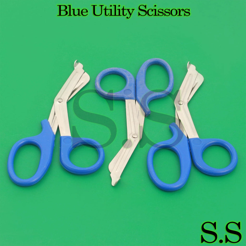10 Pcs Blue Utility Scissors 7.25" Multi-Purpose Diy Ems Emt Universal Shears
