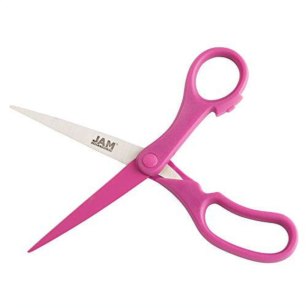 JAM Paper Multi-Purpose Precision Scissors, Pink, 8 inch, 1/Pack