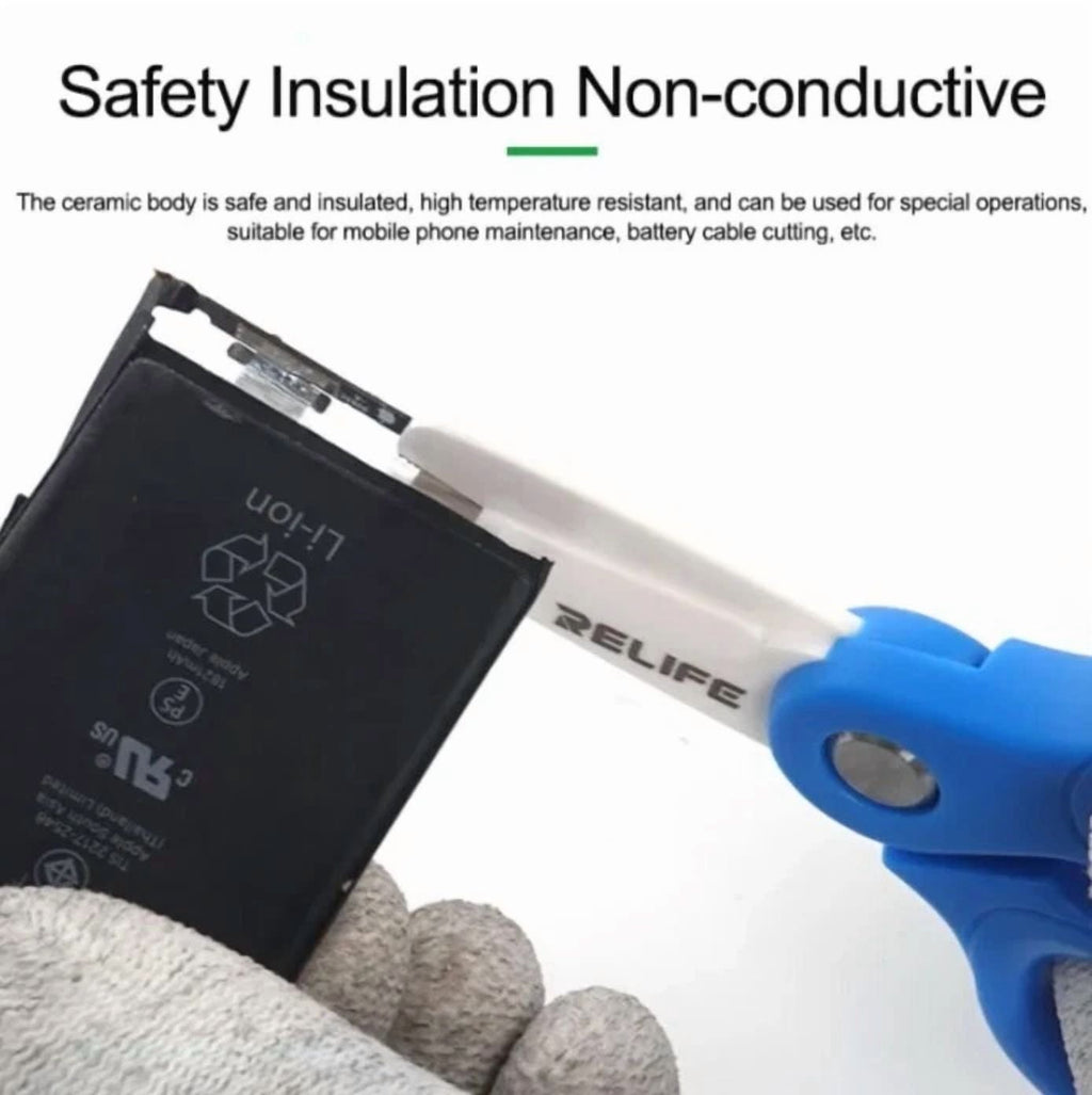Relife Rl-102A Mini Insulated Ceramic Scissors For Mobile Phone Maintenance
