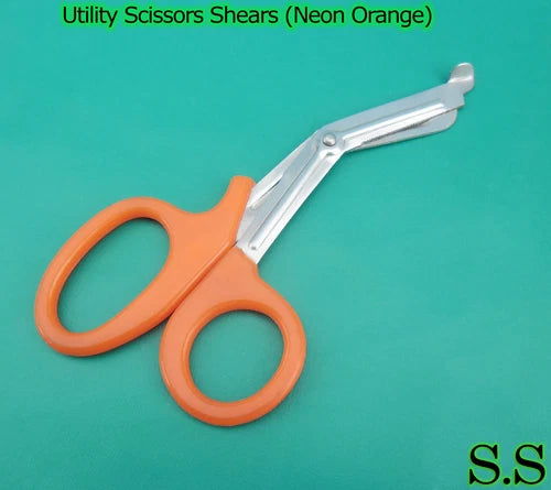 12 Emt Utility Scissors Shears 7.5" Color (Neon Orange)