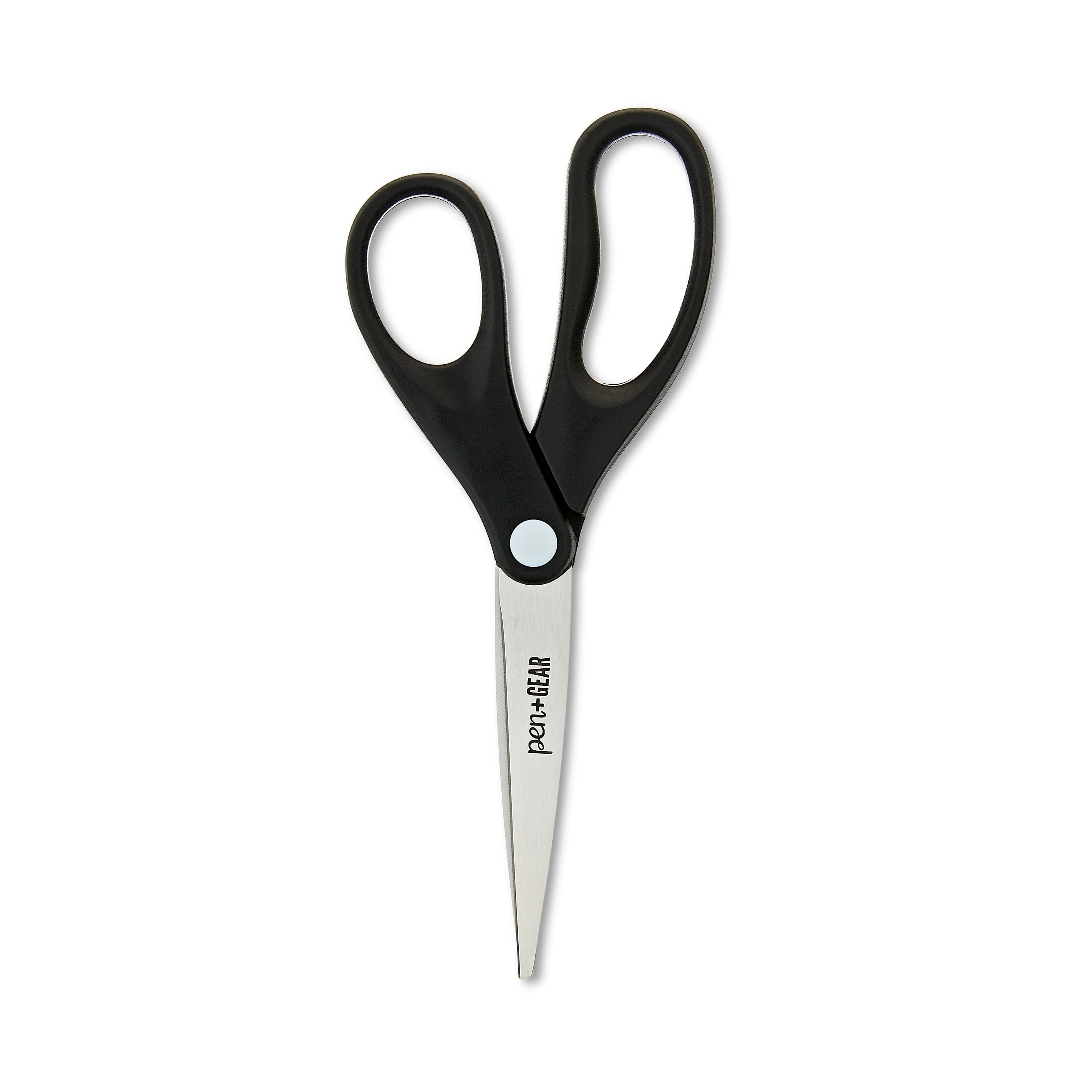 Pen+Gear 8-inch All-Purpose Stainless-Steel Scissors, Pointed, School Supplies, Black