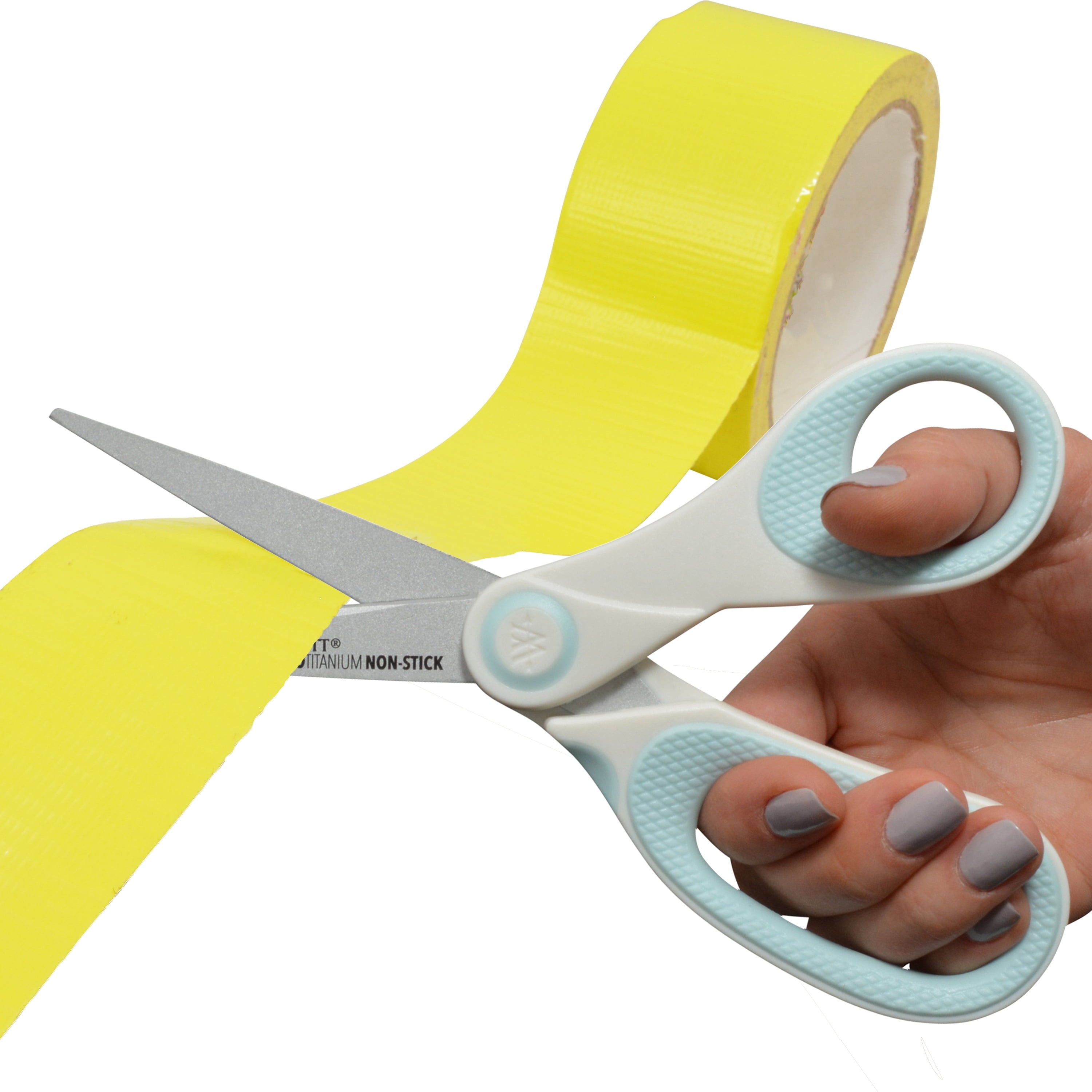 Westcott Carbo Titanium, Non-Stick Scissors, 8", for Craft, White/Blue, 1-Count