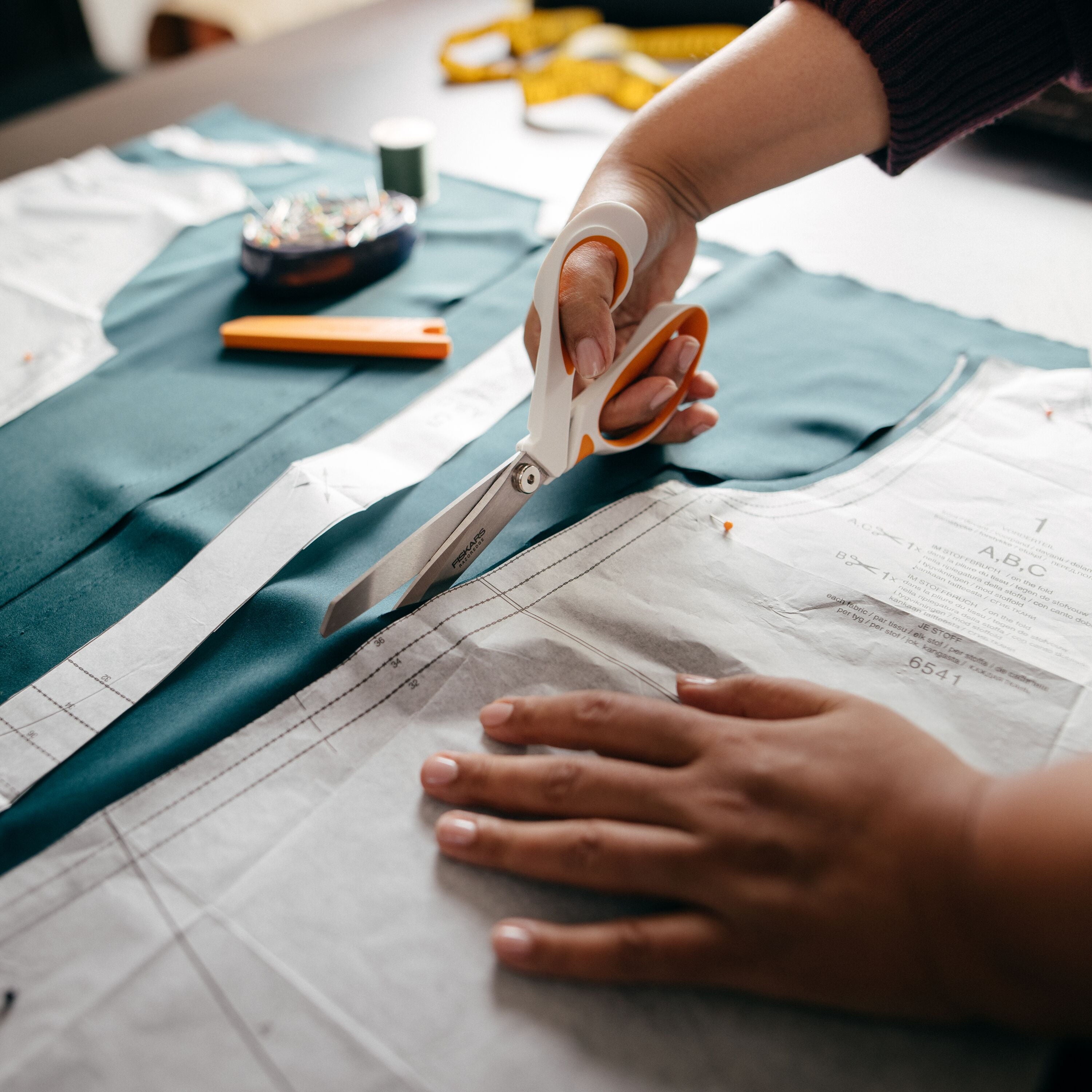 Fiskars 8" Razoredge Softgrip Fabric Scissors, Orange Shears