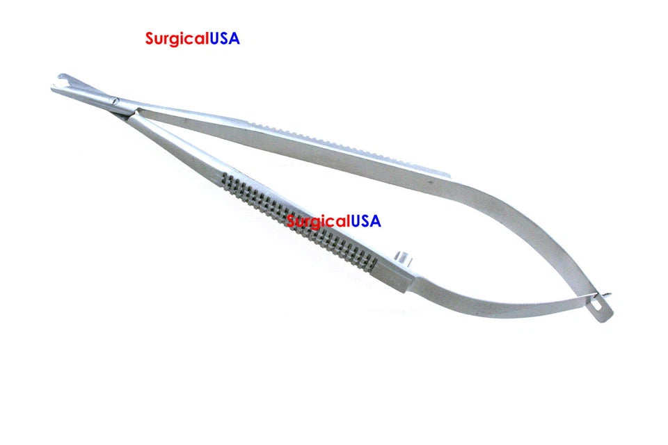 Beimer Micro Scissors 5.1" Straight Blades Flat Handle With Serrations