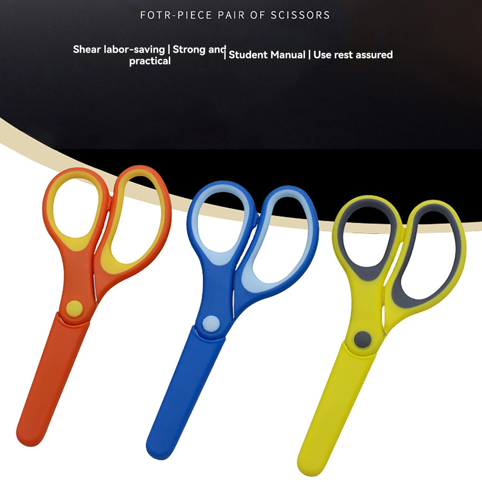 GiLiling 5.7” Stainless Stell Scissors, Safety, Blunt Tip, Comfortable, for Left and Right Handed Use, for Office Home Crafts, Assorted Colors