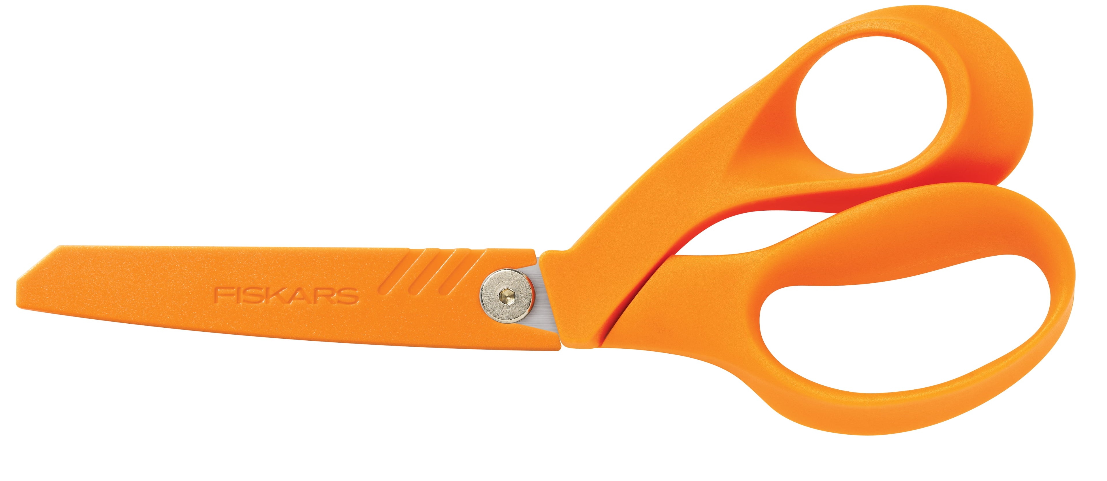 Fiskars RazorEdge SoftGrip Fabric Scissors, 8" Heavy Duty Bent Blade, Orange