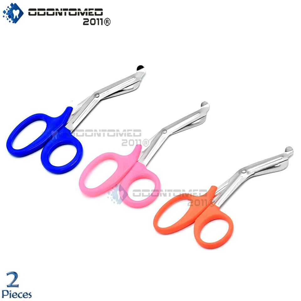 3 Pcs Pink, Orange & Blue Utility Emt Shear Trauma Shears Scissors 7.25"
