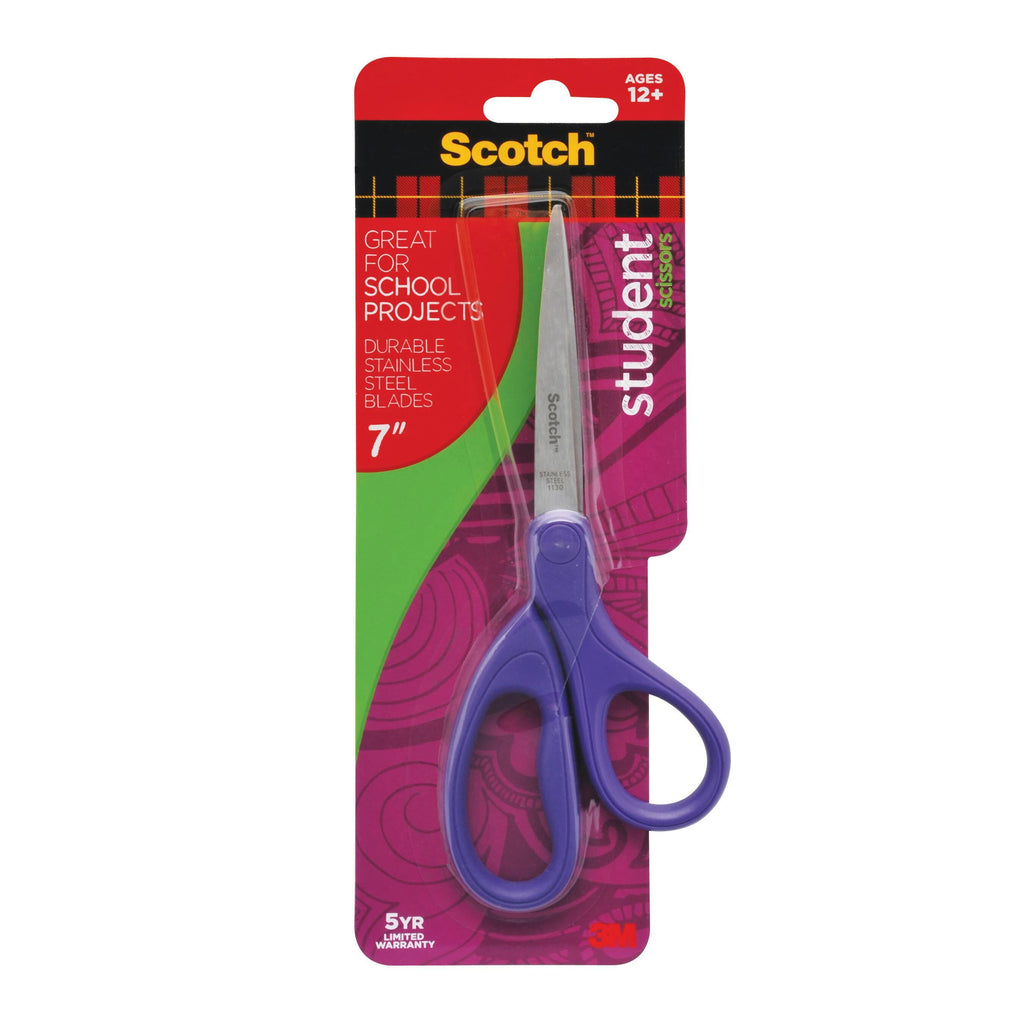 Scotch Stainless Steel Rounded All-Purpose Scissors, 7", Multi Colors