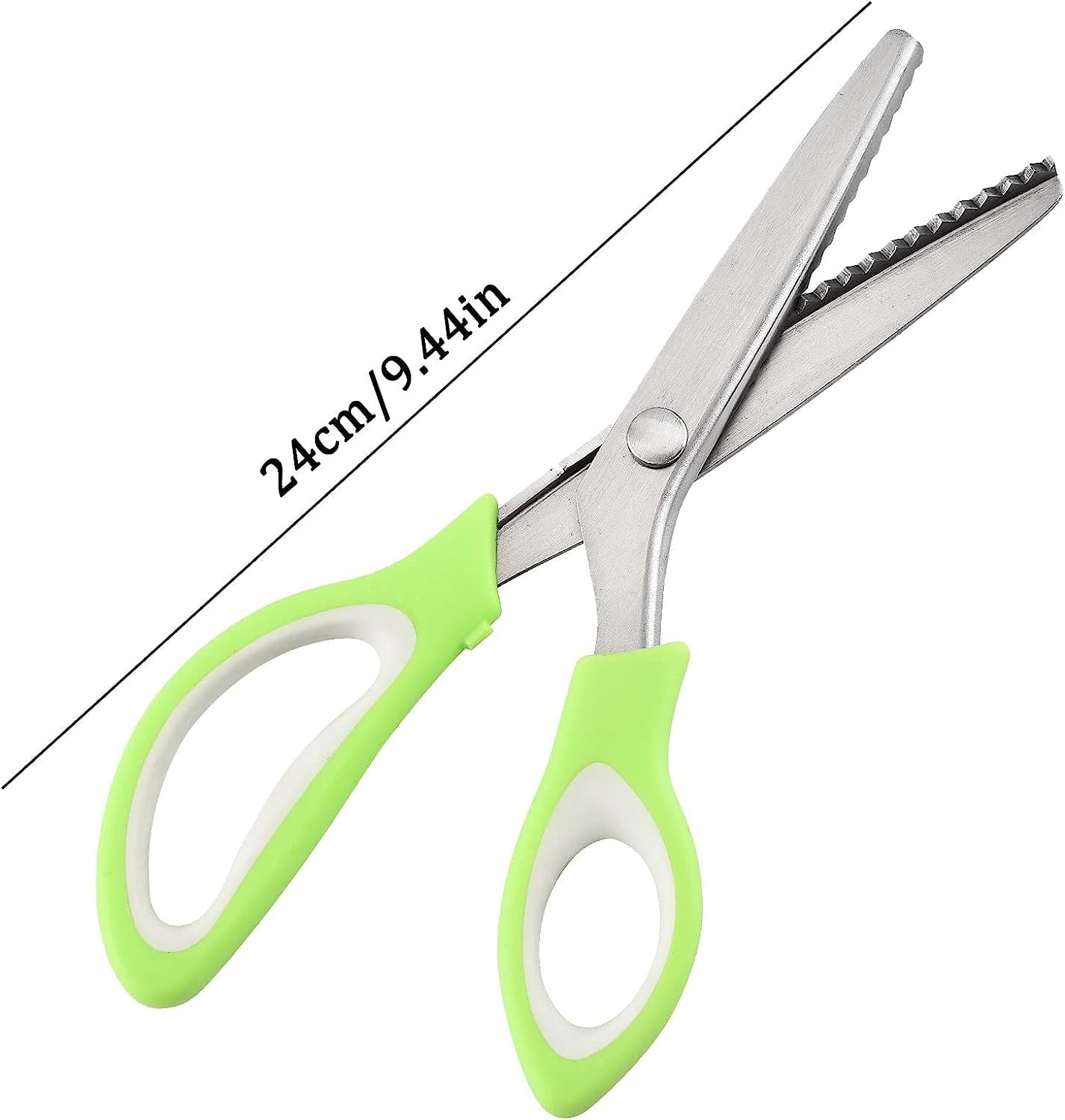 BSHAPPLUS® Pinking Shears, 9.5" Zig Zag Scissors, Pinking Shears for Fabric, Decorative Edge Scissors, Pinking Scissors, Scissors with Designs, Jagged Edge Scissors, Sewing Pinking Shears