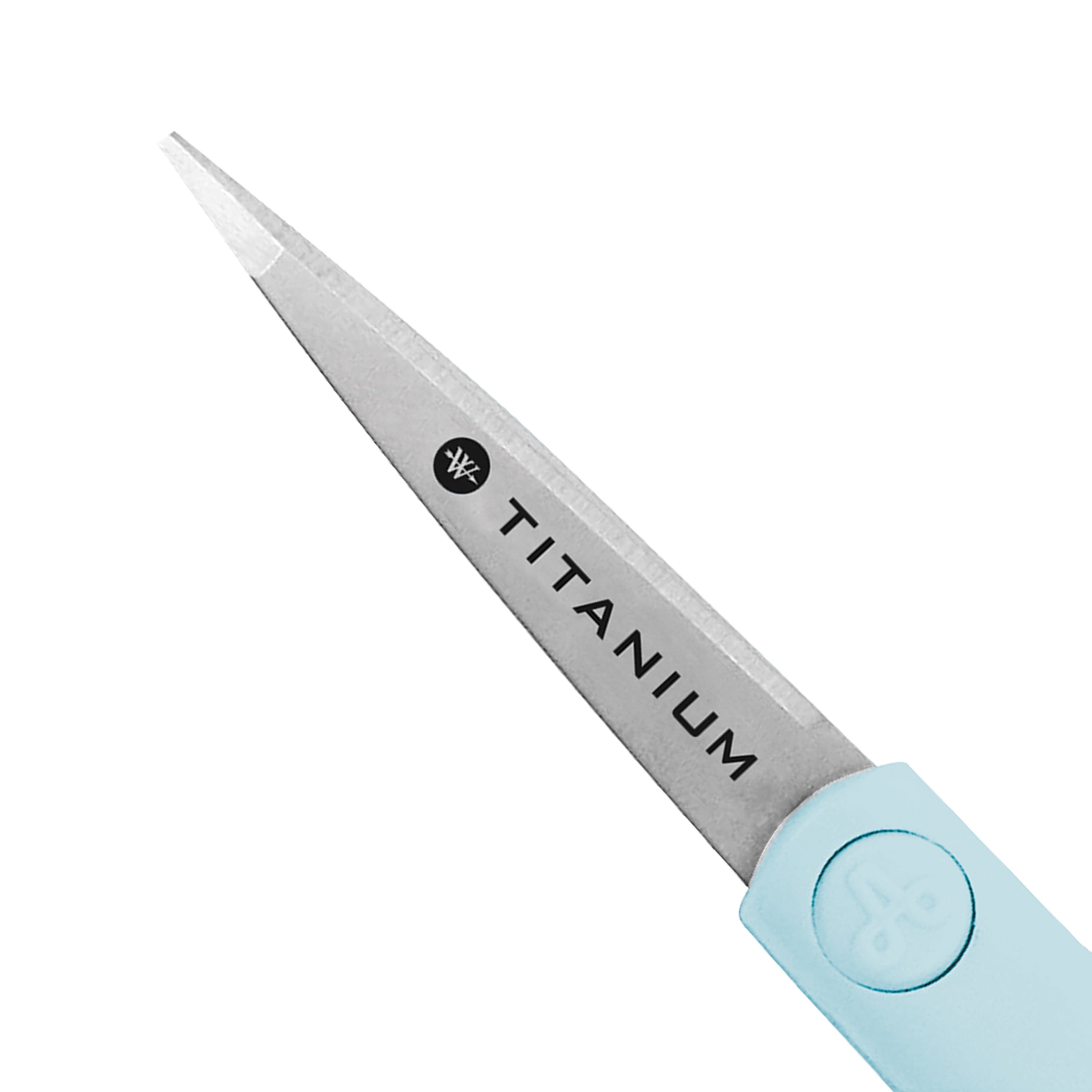 Westcott Crafting Scissors, Titanium Bonded, 5" Micro-Tip, Light Blue, 1 Count