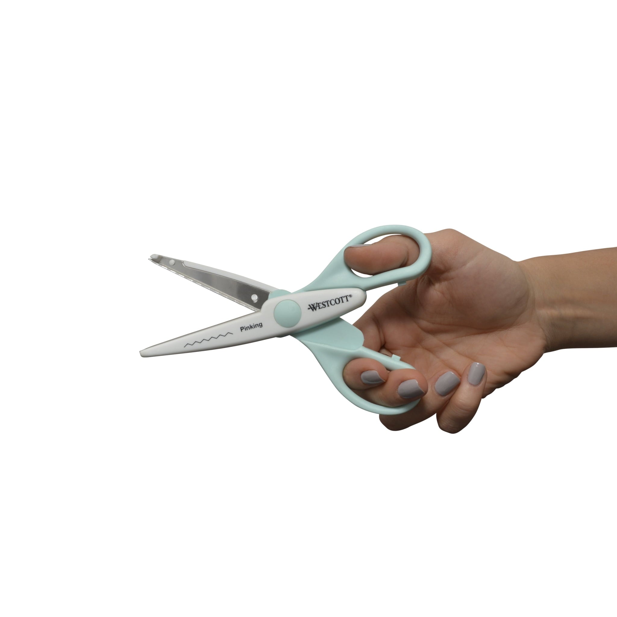 Westcott Crafting Scissors, Paper Edging, 6", Majestic/Pinking Patterns, for Craft, Blue/White, 2-Pack