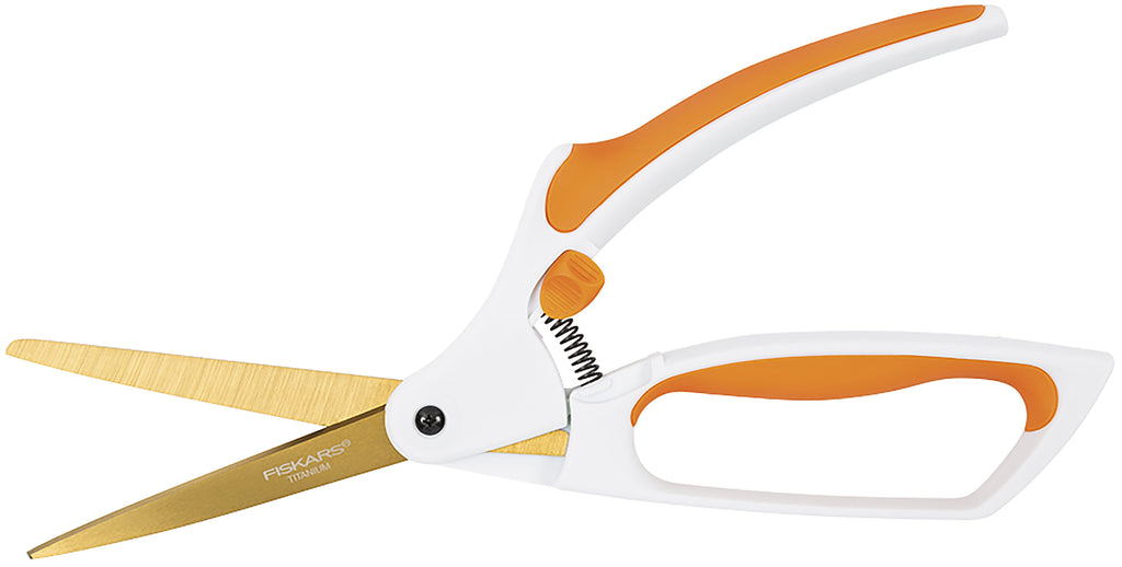 Fiskars Stainless Steel Bent Ambidextrous Scissors, 10 in, Orange & Gray, 1 Count