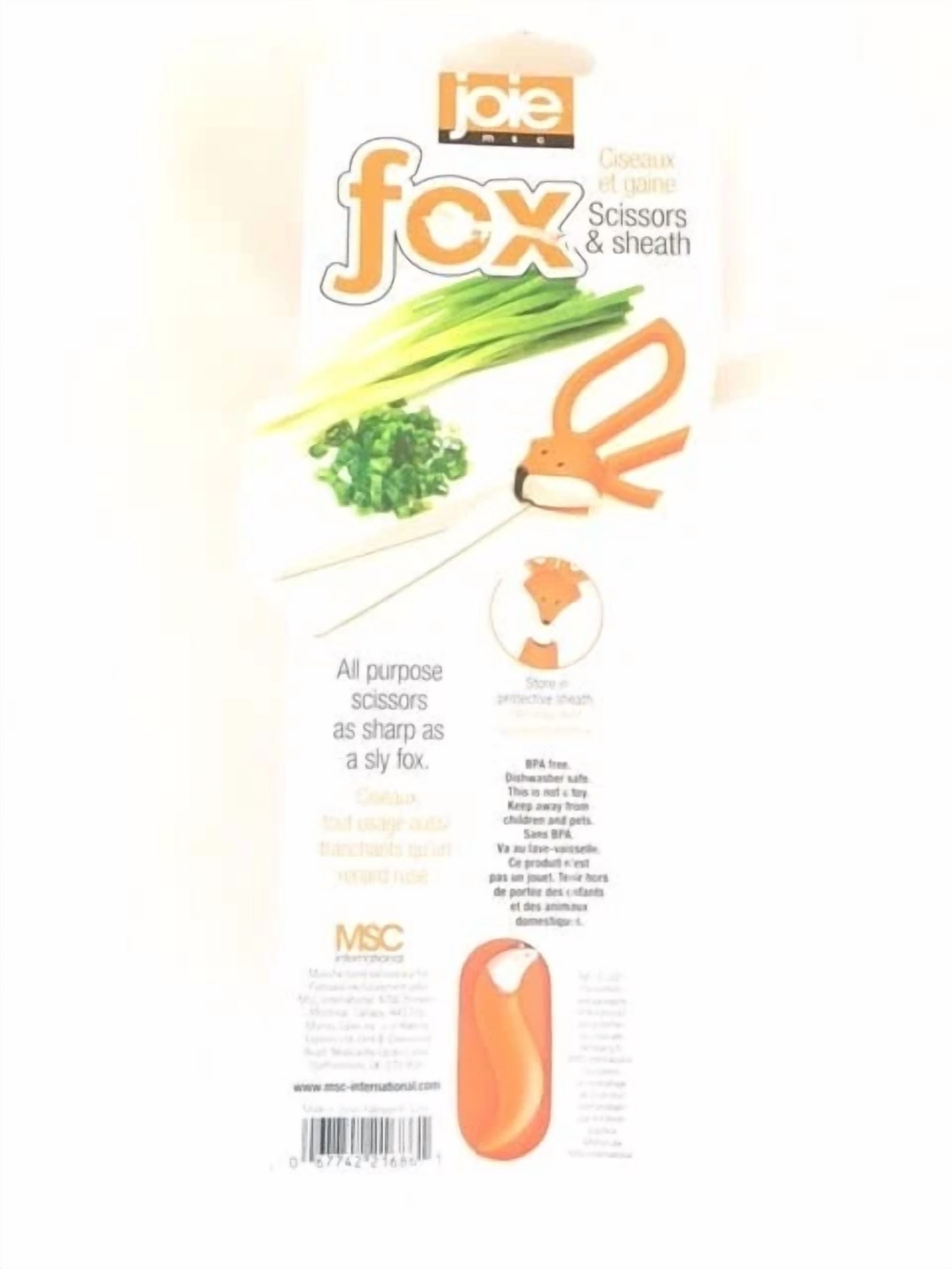 Joie All Purpose Fox Scissors Home Improvement Tool Orange Scissors