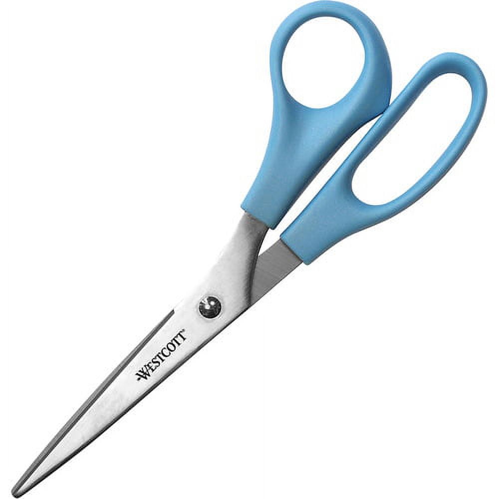 Westcott 8" Value Line Straight Scissors- Straight-Left/Right - Stainless Steel - Pointed Tip - Blue