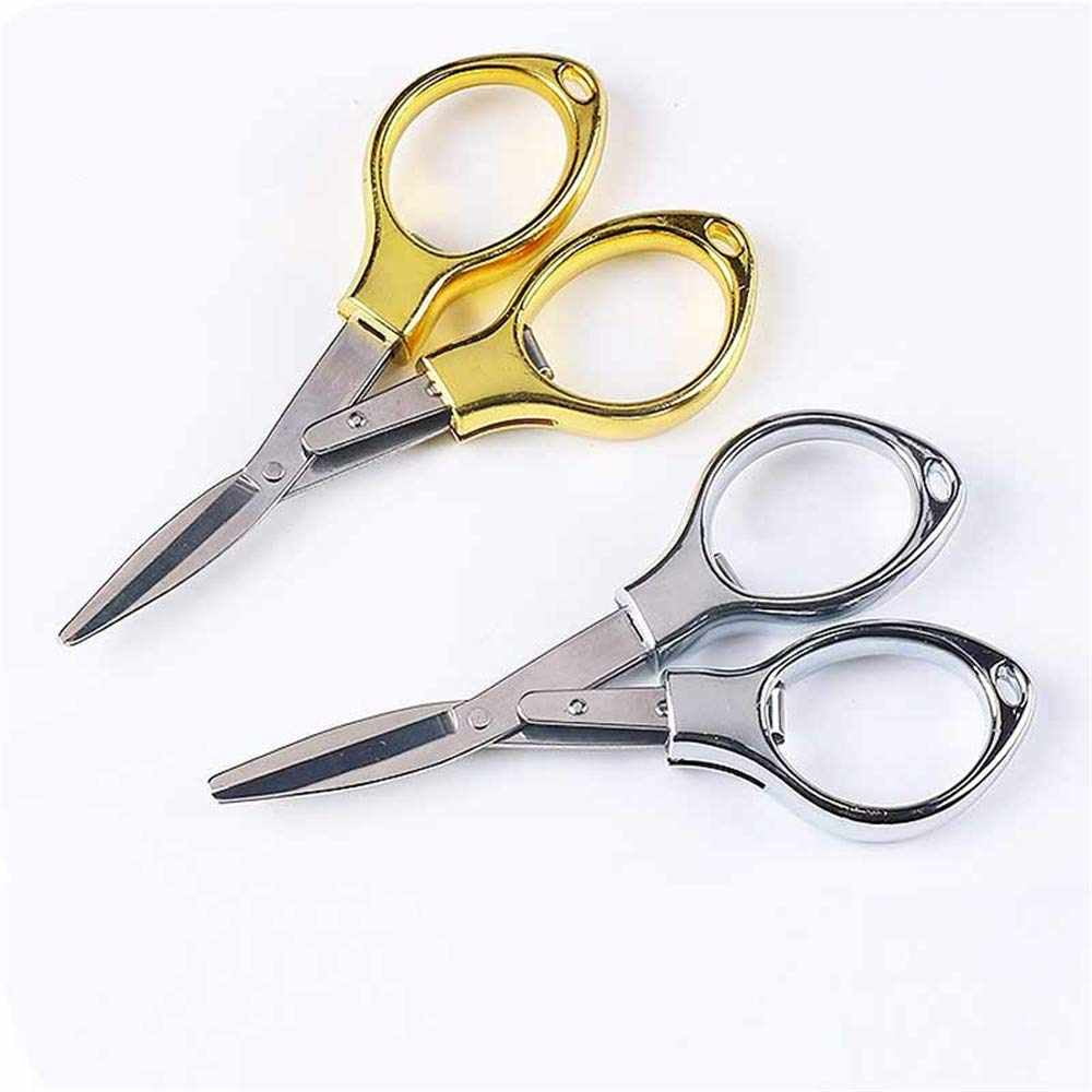 Foldable Scissors, Stainless Steel Portable Travel Scissors, Small Folding Scissors Pointy Sewing Scissor, Craft Scissors Yarn Cutter, Snips, Fold Up Scissor