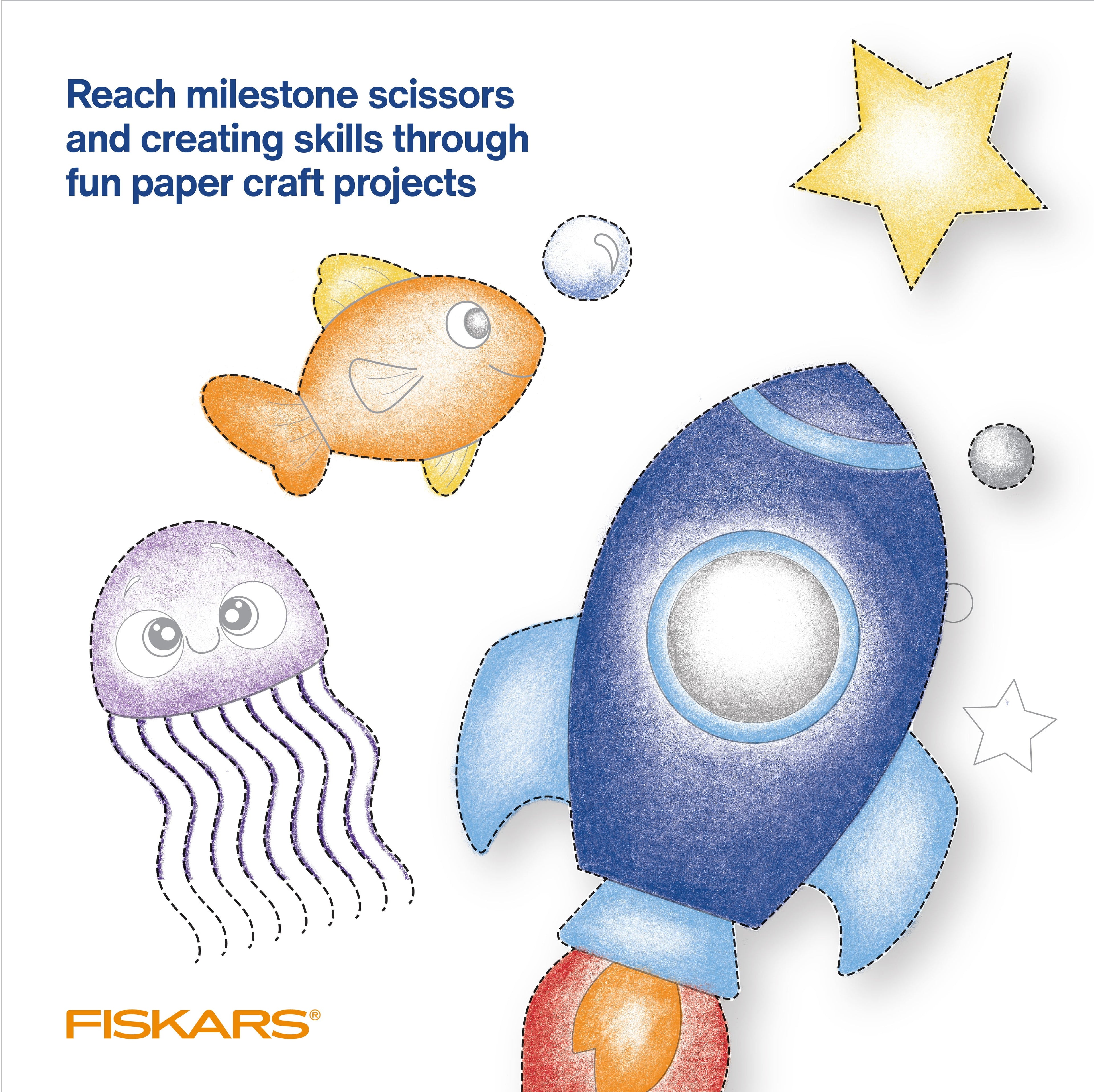 Fiskars® Kids Cutting Activity Book (Age 4+) with Blue Blunt-tip Kids Scissors (5 in.)