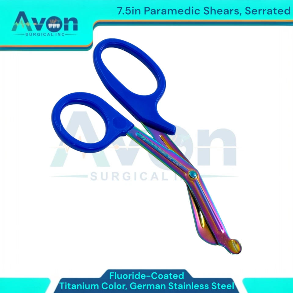 7.5" Emt Trauma Utility Scissors, Serrated, Fluoride Coated, Multi-Purpose