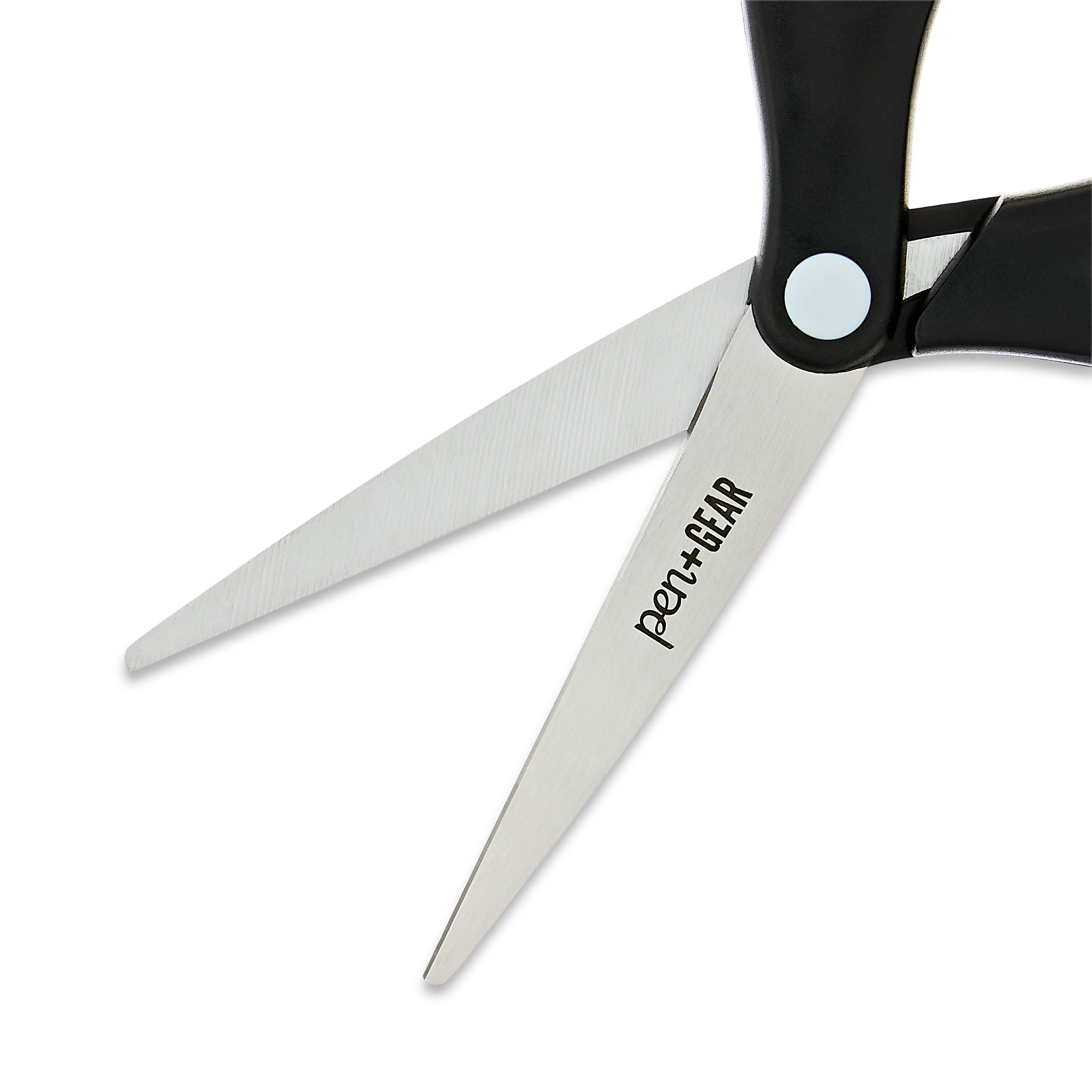 Pen+Gear 8-inch All-Purpose Stainless-Steel Scissors, Pointed, School Supplies, Black