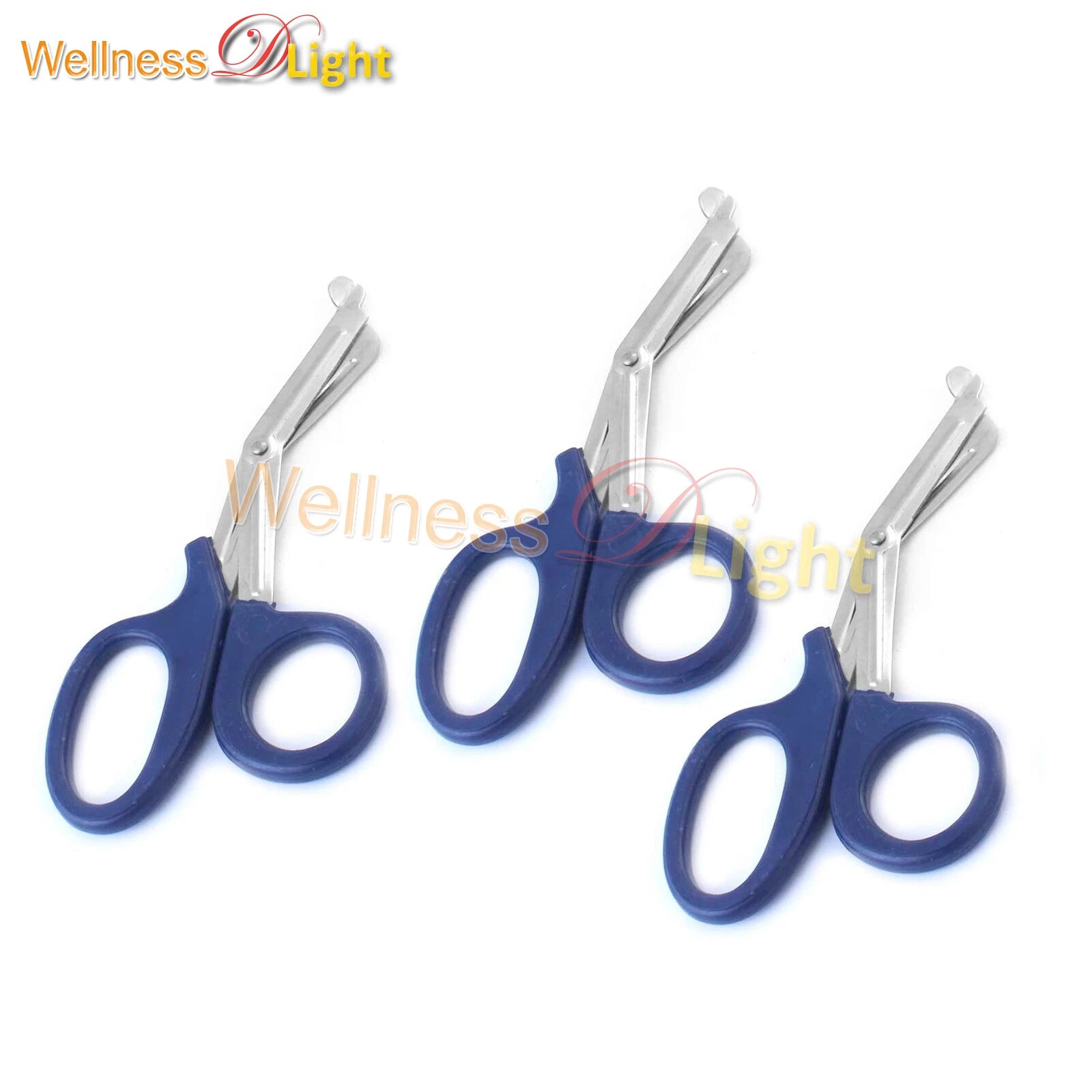 3 Pcs Blue Utility Universal Scissors 5.5" Multi-Purpose Shears Instruments