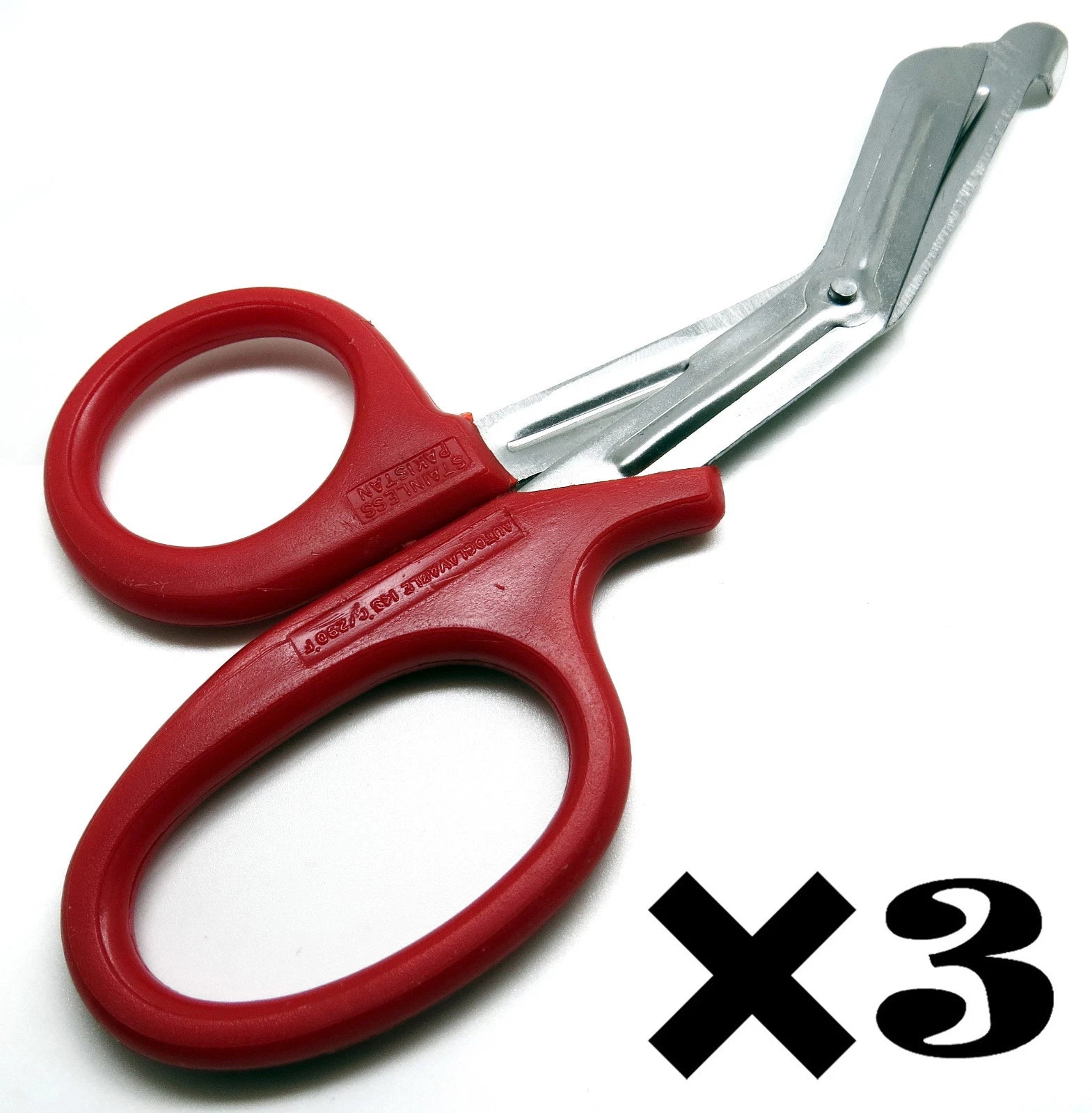 3 Pcs New Red Utility Scissors 7.25" Multi-Purpose Diy Ems Emt Shears Tools