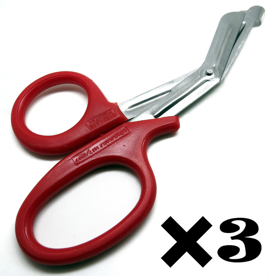 3 Pcs New Red Utility Scissors 7.25" Multi-Purpose Diy Ems Emt Shears Tools
