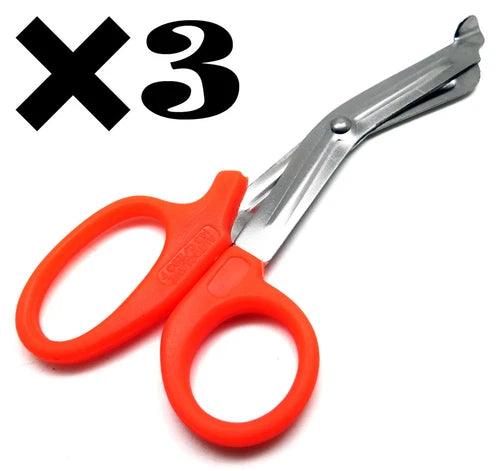 3 Pcs Orange Utility Scissors 5.5" Multi-Purpose Diy Ems Emt Shears Instruments