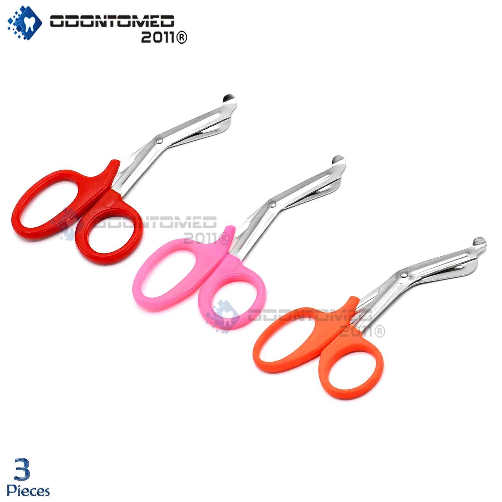 3 Pcs(Red&Neon Pink&Neon Orange)Utility Bandage Trauma Emt Shears Scissors 7.25”