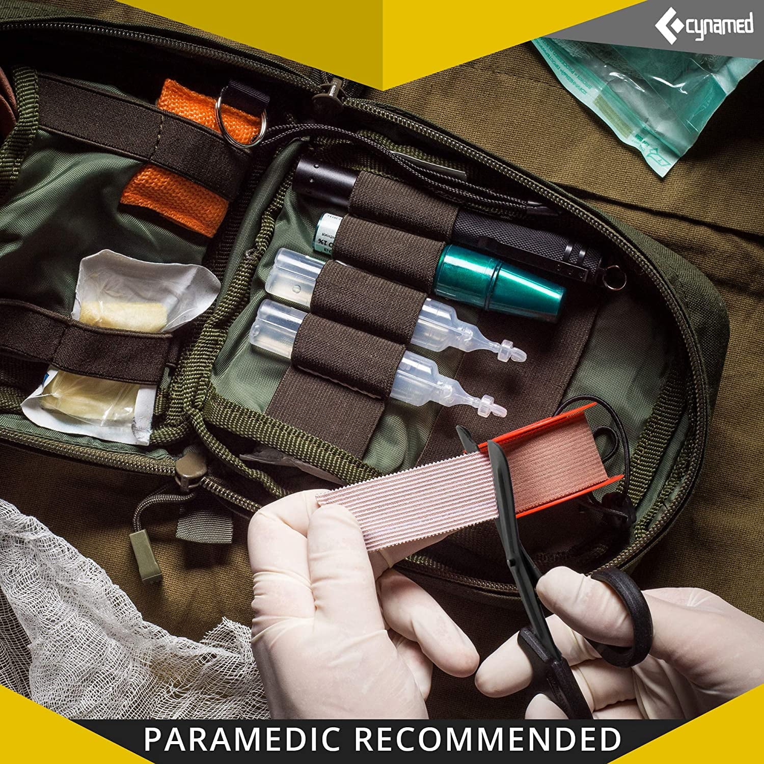 Cynamed Trauma Shears - Safety Medical Scissors with Blunt Tip and Serrated Blade - Tough and Durable Japanese Stainless Steel - Light and Comfortable Grip - Hospital, Nurse, EMT Tool