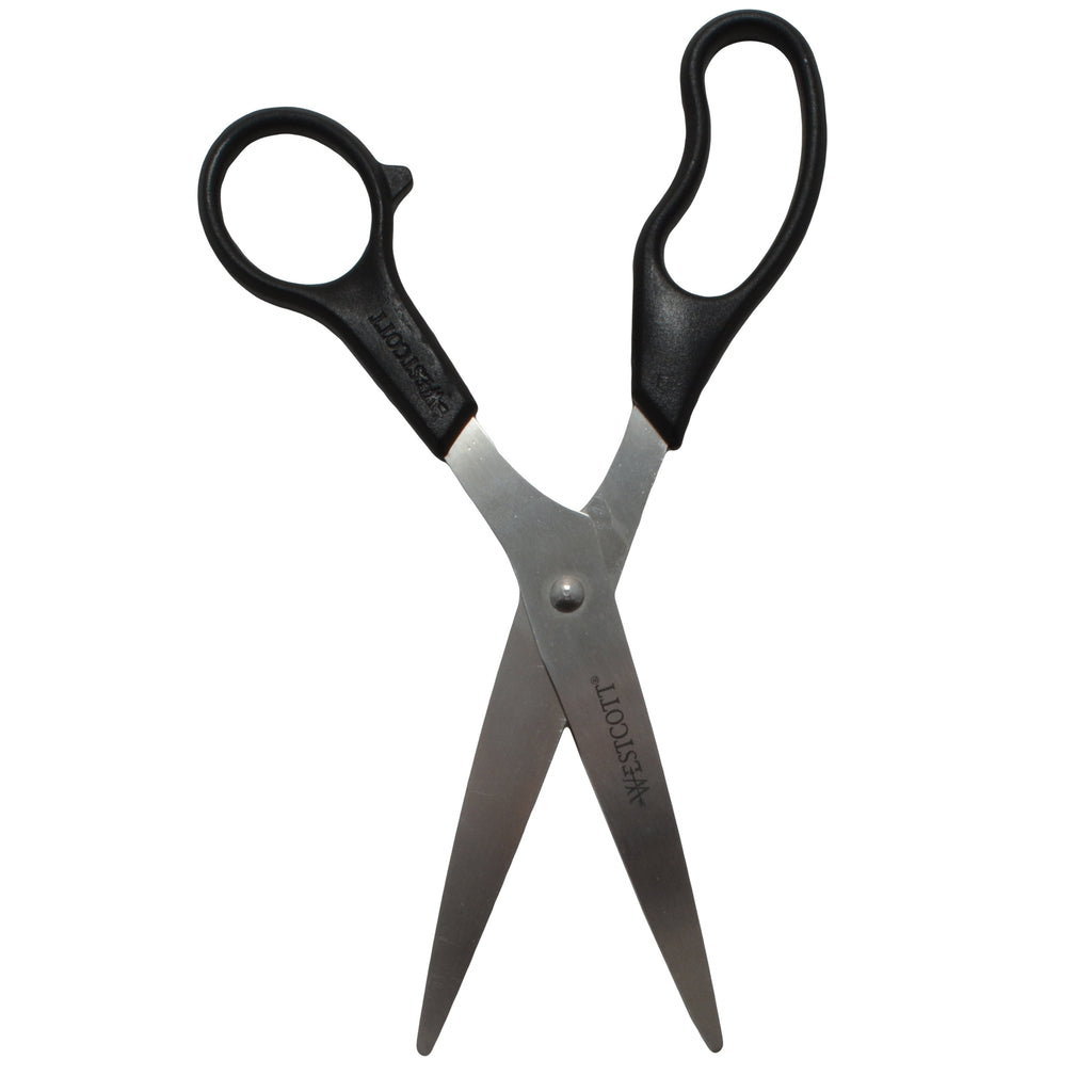 (4 pack) Westcott Kleen Earth Recycled 8" Stainless Steel Scissors, Straight, Black Office, High School Level