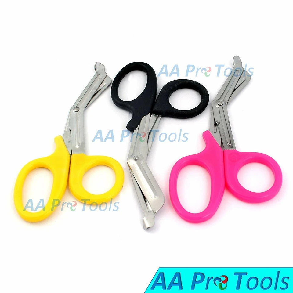 3 5.5" Utility Bandage Trauma Emt Ems Shears Scissors (Yellow, Black, Red)