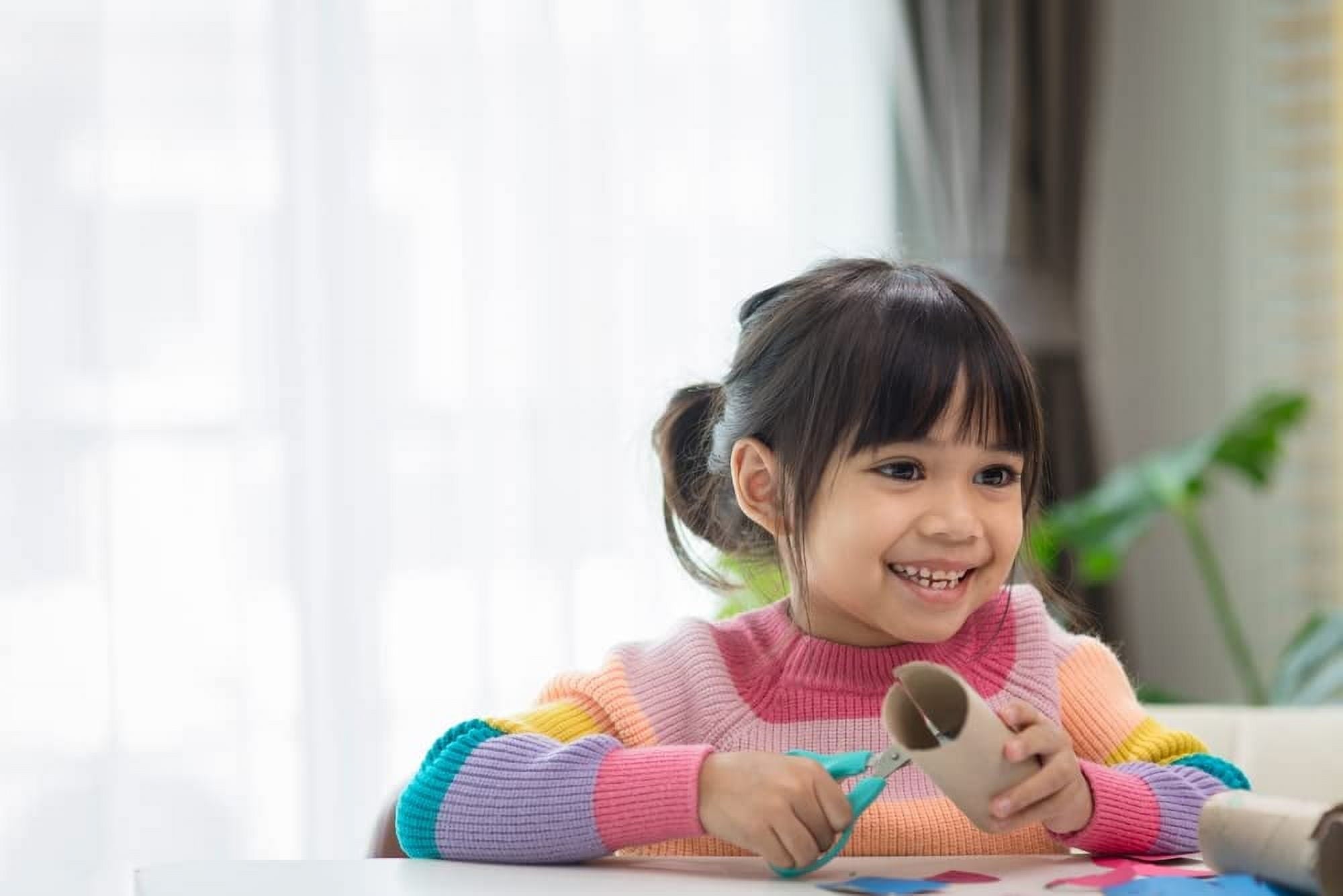 100 Pack of Bulk Wholesale 5 Inch Blunt Tip Safety Scissors for Arts and Crafts in Black, Red, Green, Blue and Yellow