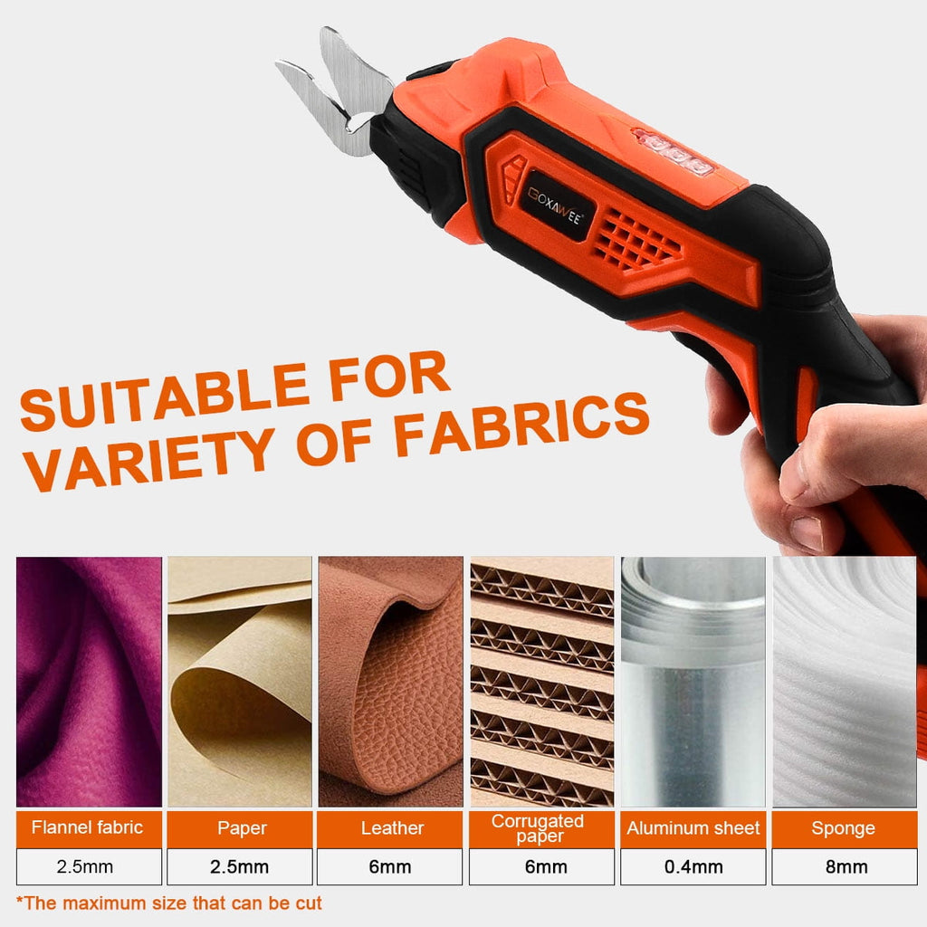 GOXAWEE Lightweight Farbric Cordless Electric Scissors, Black, 10.35 x 4.06 x 2.32 Inches, G5269-N